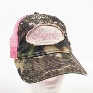 Tractor Supply TSC Logo Patch Pink Camo Womens H&L Mesh Trucker Hat